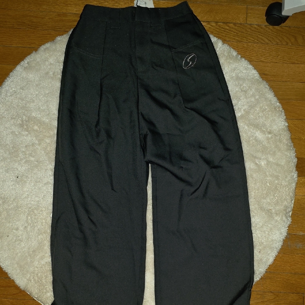 Somesowe Black Wide-Leg Trousers